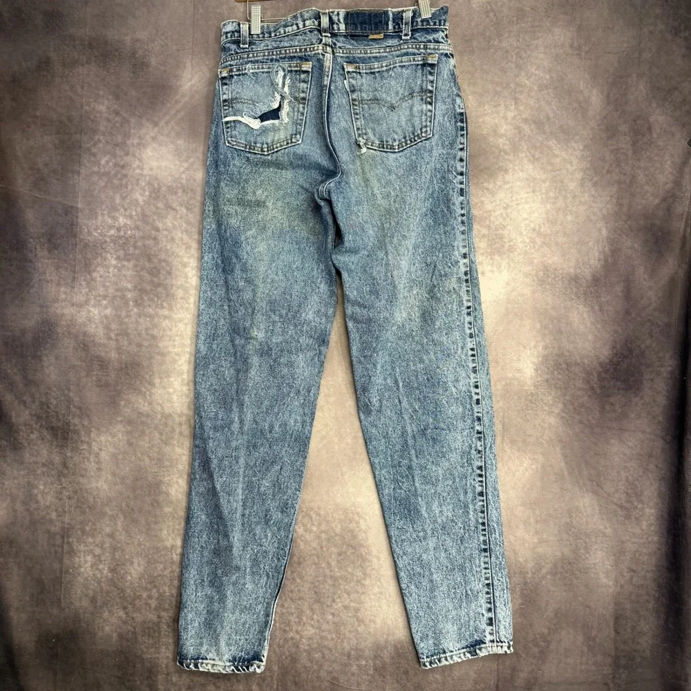 Vintage Levis 555 Relaxed Fit Acid Wash Jeans Made in USA Blue W32 L34